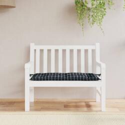 vidaXL Perna banca de gradina, negru, 110x50x7cm, carouri, textil GartenMobel Dekor (361824)