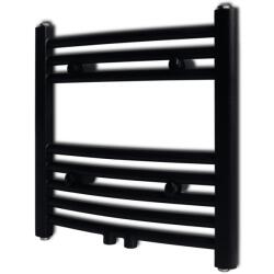 vidaXL Radiator port-prosop încalzire centrala baie, curbat, negru 480x480 mm GartenMobel Dekor (141912)