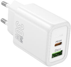 hoco. N63 Gentle USB-C + USB-A PD30W+QC3.0 зарядно устройство (ЕС)