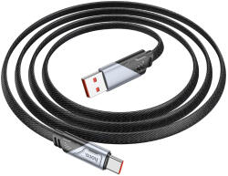 hoco. U119 5A Кабел за зареждане на машини за данни USB-A - Type-C плосък черен 1, 2 м