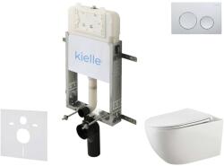 kielle Genesis New - Set pentru montare încastrată, toaletă Gaia, Rimless, capac softclose și clapetă Gemini New I, crom lucios 30528SZ11 (30528SZ11)