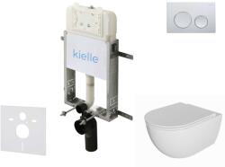 kielle Genesis New - Set pentru montare încastrată, toaletă Oudee, Rimless, capac softclose și clapetă Gemini New I, crom lucios 30528SZ02 (30528SZ02)