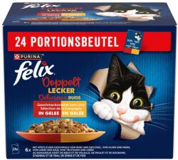 FELIX Fantastic Duo nedves macskaeledel válogatás aszpikban - marha, csirke, bárány, pulyka 12 x 85 g