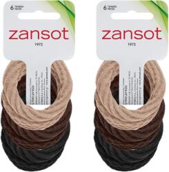ZANSOT Elasztikus hajgumik nagyméretű, textil, 12 darab, fekete, barna, bézs