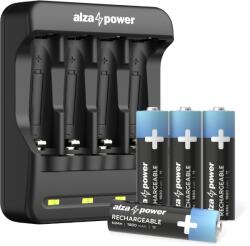 AlzaPower SET AP410-A Battery Charger + Rechargeable battery HR6 (AA) 1800 mAh, 4 darab (BUN)