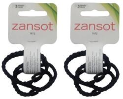 ZANSOT 2 × fonott rugalmas hajgumi, fekete, 3 db
