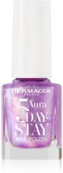 Dermacol 5 Day Stay Aura hosszantartó körömlakk gyöngyházfényű árnyalat 70 Amethyst 11 ml