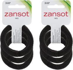ZANSOT 2 × rugalmas hajgumi, szövet, fekete, 3 db