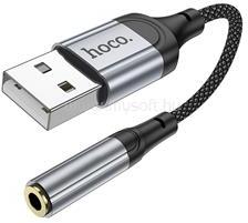 hoco. adapter AUX USB-A (dugasz) Jackhez 3, 5 mm (aljzat) LS36 0, 12 m (fekete) (HOCO_HC608879) (HOCO_HC608879)