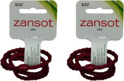 ZANSOT 2 × fonott rugalmas hajgumi, piros, 3 db