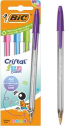 BIC Cristal Fun golyóstoll, 1, 6 mm, különböző színek, 4 db-os kiszerelés
