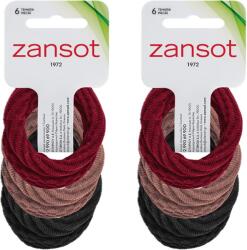 ZANSOT Elasztikus hajgumik nagyméretű, textil, 12 darab, fekete, rózsaszín, piros