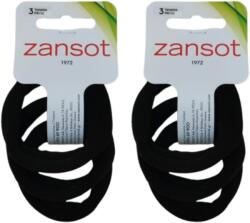 ZANSOT 2× rugalmas hajgumi, finom szövet, 3 db, fekete