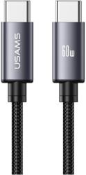 USAMS Cablu de date Usams U91, USB-C la USB-C, 60W, 3A, 1m, Negru (6958444997148)