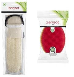 ZANSOT egyiptomi luffa hátpeeling + kétoldalas ovális testszivacs (3839)