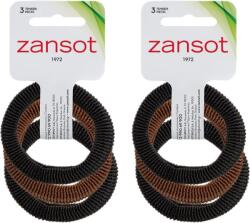 ZANSOT 2 × rugalmas hajgumi, szövet, fekete + barna, 3 db