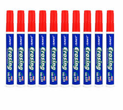 Procart Markere Whiteboard rosii set 10 bucati, varf rotund 2.8 mm, pentru sedinte si training (767825ROSU)