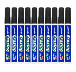Procart Set 10 markere Whiteboard negru 2.8 mm, stergere usoara, scriere clara si intensa (767825)
