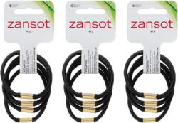 ZANSOT 3× rugalmas hajgumi, 4 db, fekete