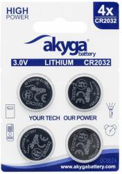 Akyga CR2032 elem 3V 210mAh 4db/bliszter AKY2100 (AKY2100)