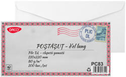 Daco Plic DL gumat Set 100 PC83 Alb DACO (PC83)