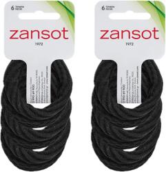 ZANSOT Elasztikus hajgumik nagyméretű, textil, 12 darab, fekete