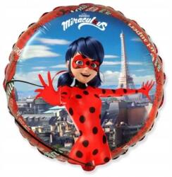  Miraculous: Kerek fólia lufi Katicabogárral - 45 cm