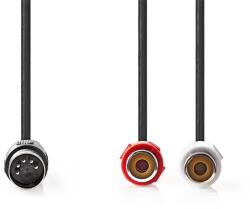 Nedis Аудиокабел Nedis CAGL20250BK02 5p DIN щепсел - 2 x RCA гнездо, дължина 0, 20 м (CAGL20250BK02)
