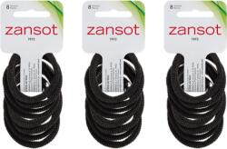 ZANSOT 3 × rugalmas hajgumi, szövet, fekete, 8 db