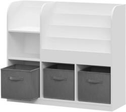 Ginger Home Organizator pentru copii Ginger Home - Etajeră cu rafturi și 3 cutii textile (JWTR-3458)