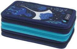 Herlitz Penar școlar echipat Herlitz - Deep Ocean, 3 fermoare (50043415) Penar