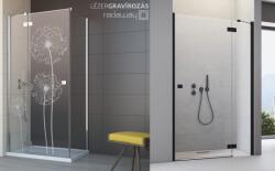 Radaway Essenza New Black DWJ 100 balos fekete zuhanyajtó, pitypang mintával (385014-54-01L) ! (385014-54-01L)