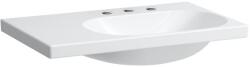 Laufen Lua aszimmetrikus mosdó bal oldali pulttal, három csaplyukkal, túlfolyó nélkül LCC felülettel 75x46 cm H8170854001581 (H8170854001581)
