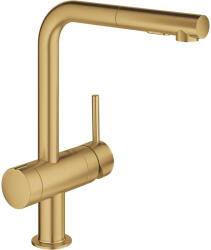 GROHE Minta Egykaros mosogatócsaptelep zuhanyfejjel elzáróval, brushed cool sunrise 31558GN0 (31558GN0)