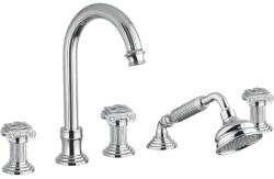 Bugnatese Olympia 8480KCR Peremre szerelt 5 üléses kádcsaptelep swarovski fogantyúval CR / KRÓM (8480KCR)