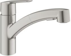 GROHE Start egykaros mosogatócsaptelep kihúzható zuhanyfejjel supersteel 30531DC1 (30531DC1)