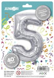 JUNIOR Lufi JUNIOR szülinapos 5-ös szám 100 cm ezüst