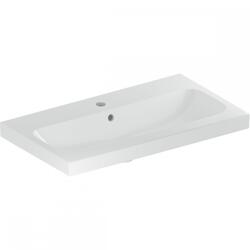 Geberit iCon Light mosdó, rövidített kivitel, 75x42cm, csaplyukkal és túlfolyóval, fehér 501.842. 00.1 (501.842.00.1)