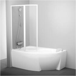 RAVAK VSK2 Rosa 170 cm balos kádparaván Transparent üveggel, fehér 76LB0100Z1 (76LB0100Z1)