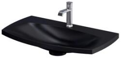 Roltechnik Louis 82x48 cm öntött műmárvány mosdó matt fekete UME-LU-82-94 (UME-LU-82-94)