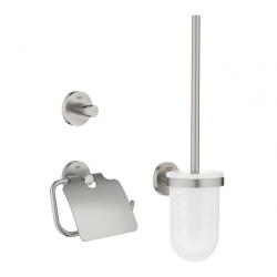 GROHE ESSENTIALS 3IN1 fürdőszobai kiegészítő szett matt szuperacél 40407DC1 (40407DC1)
