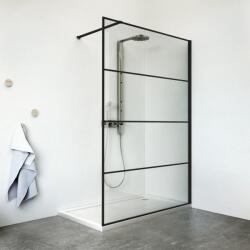 Roltechnik Walk In Line Philly Loft Horizon 1400 zuhanyfal (black elox, transparent, PLH14020NPE) (PLH14020NPE)