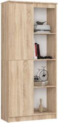 Brius Szekrény ajtóval és 8 polccal, 16 mm-es laminált forgácslap, 80x35x180 cm, sonoma tölgy
