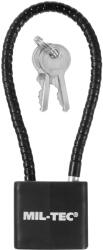Mil-Tec Lacăt Mil-Tec cu cablu metalic 20 cm - Black