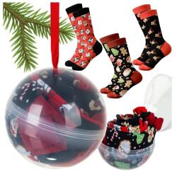 Ruhhy Karácsonyi pamutzokni díszgömbben, 3 pár unisex, 38-43 (00026438)