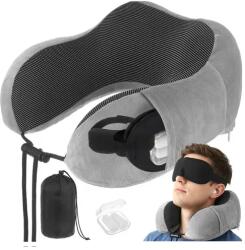 Xtrobb 3D utazópárna memóriahabbal, alvómaszkkal és füldugóval, 4 az 1-ben (00026087)