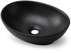 AKORD Furniture Factory AKORD Ovalis Nablatowa Mosdókagyló Kerámia Fekete Matt 41 cm (AKO-UMOVALISCZAMAT)