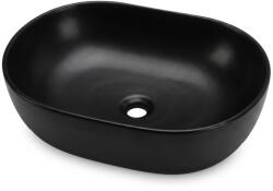 AKORD Furniture Factory AKORD ELIPSE ovális kerámia mosdókagyló 49 cm fekete matt (AKO-UMELIPSECZAMAT)