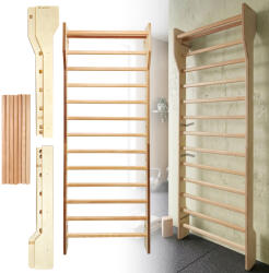 inSPORTline Bordásfal inSPORTline Shapemar 240x90 cm, nagyobb távolság a faltól, tömör bükkfa, 2 x lakkozott felület, tartozékok rögzítésének lehetősége