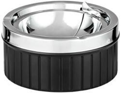 Angelo billenő hamutartó fekete bordázott fém borítással - Ø11 cm (A-400053)